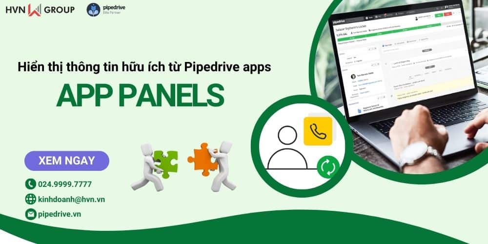 hiển thị thông tin hữu ích từ pipedrive apps với app panels
