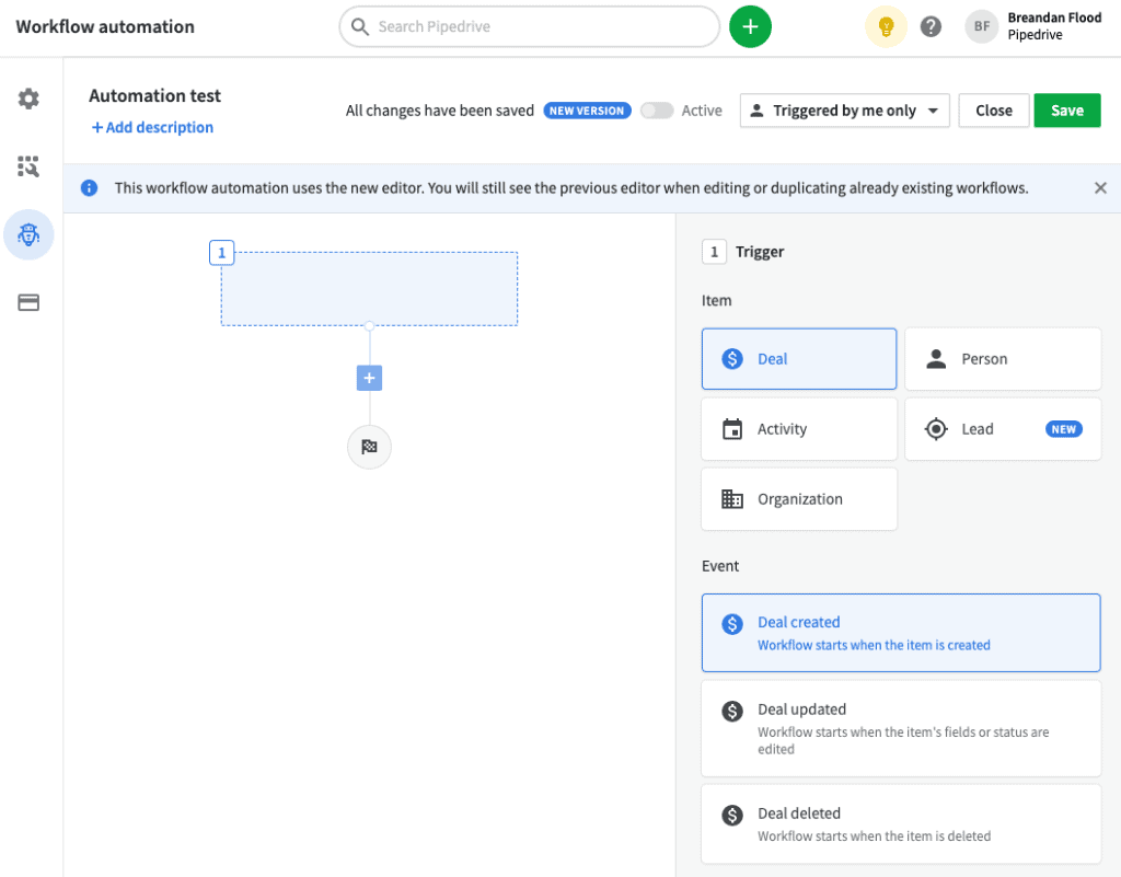 pipedrive workflow automation